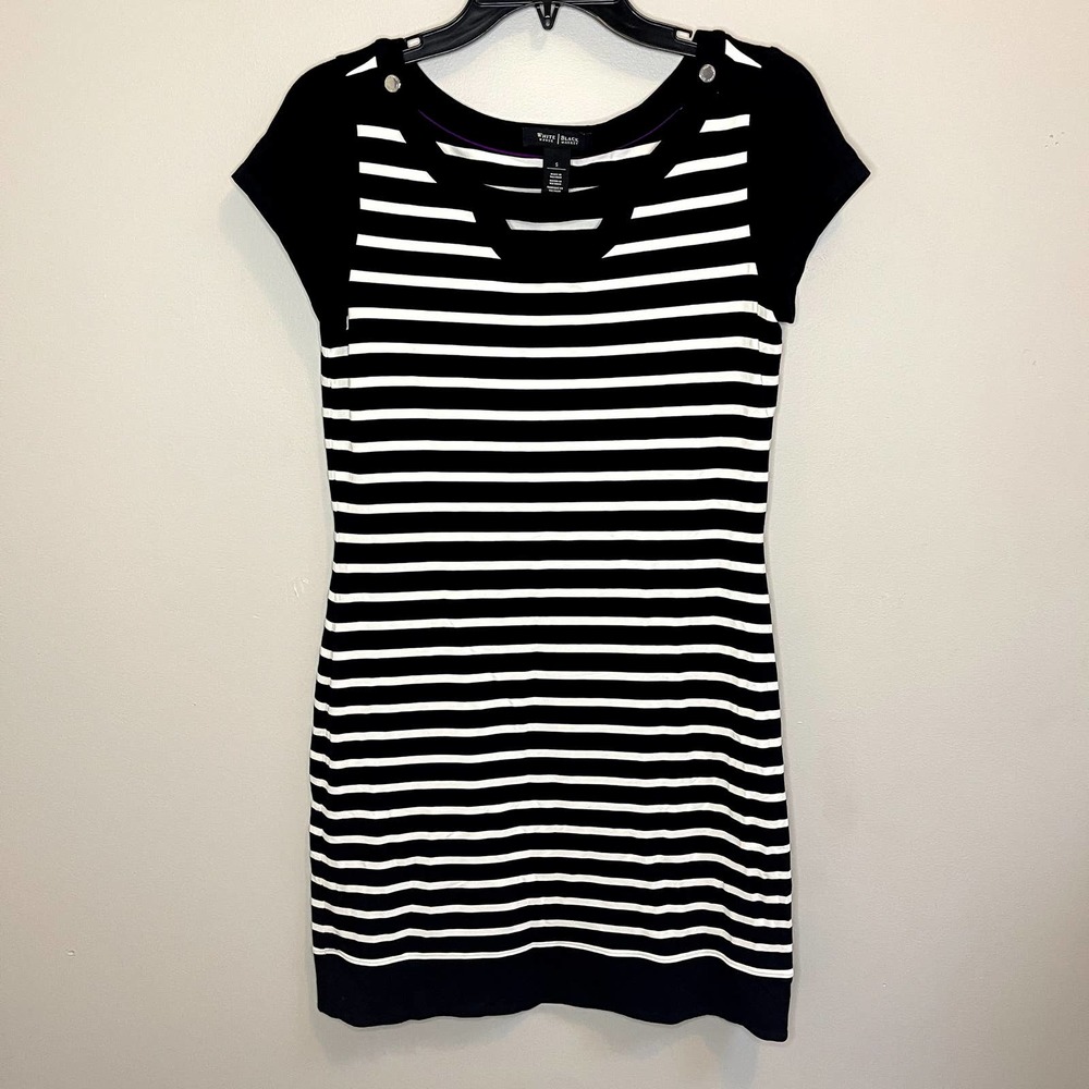WHBM White House Black Market Striped Short Sleeve Tshirt Dress Size Small